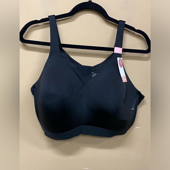 Cacique Lightly Lined Max Coverage Wireless Black Bra Size 46C NWT - Picture 1 of 3